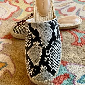 Banana Republic Snakeskin Espadrille Mules